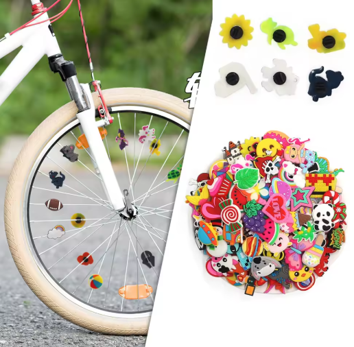 Décoration de roue de vélo multicolore