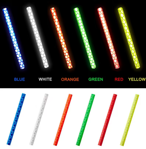 Tubes réfléchissants fluorescents pour rayons de vélo